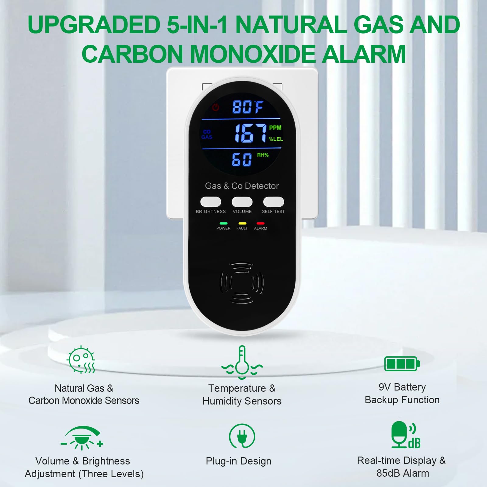 5-in-1 Combination Gas & Carbo - огляд і ціна Co Detector Plug