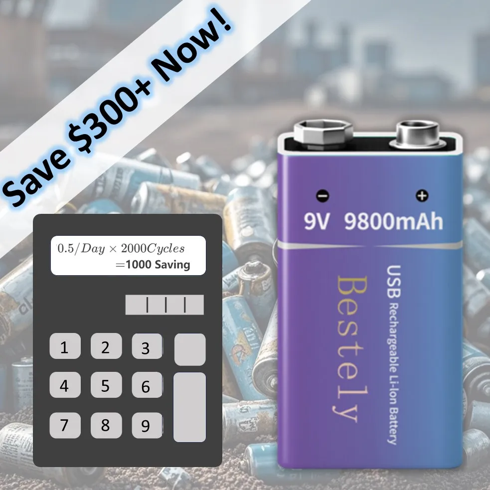 Rechargeable 9V Battery, 9800m - огляд і ціна Smoke Detector Interconnected