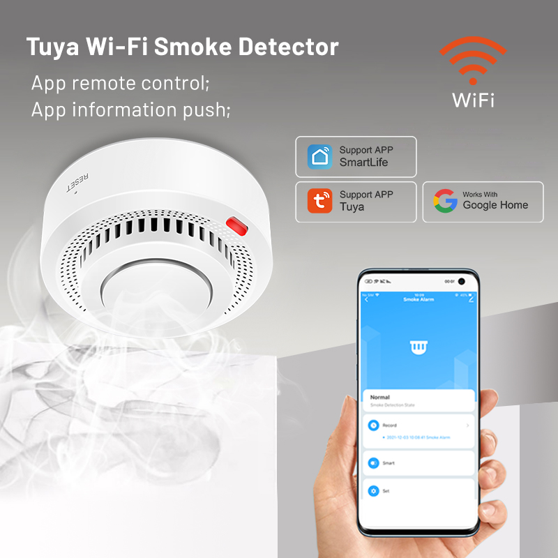 6Pack Tuya WiFi Smart Smoke Se - огляд і ціна Smoke Detector Interconnected